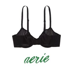🆕 Aerie SMOOTHEZ mesh full coverage bra color black